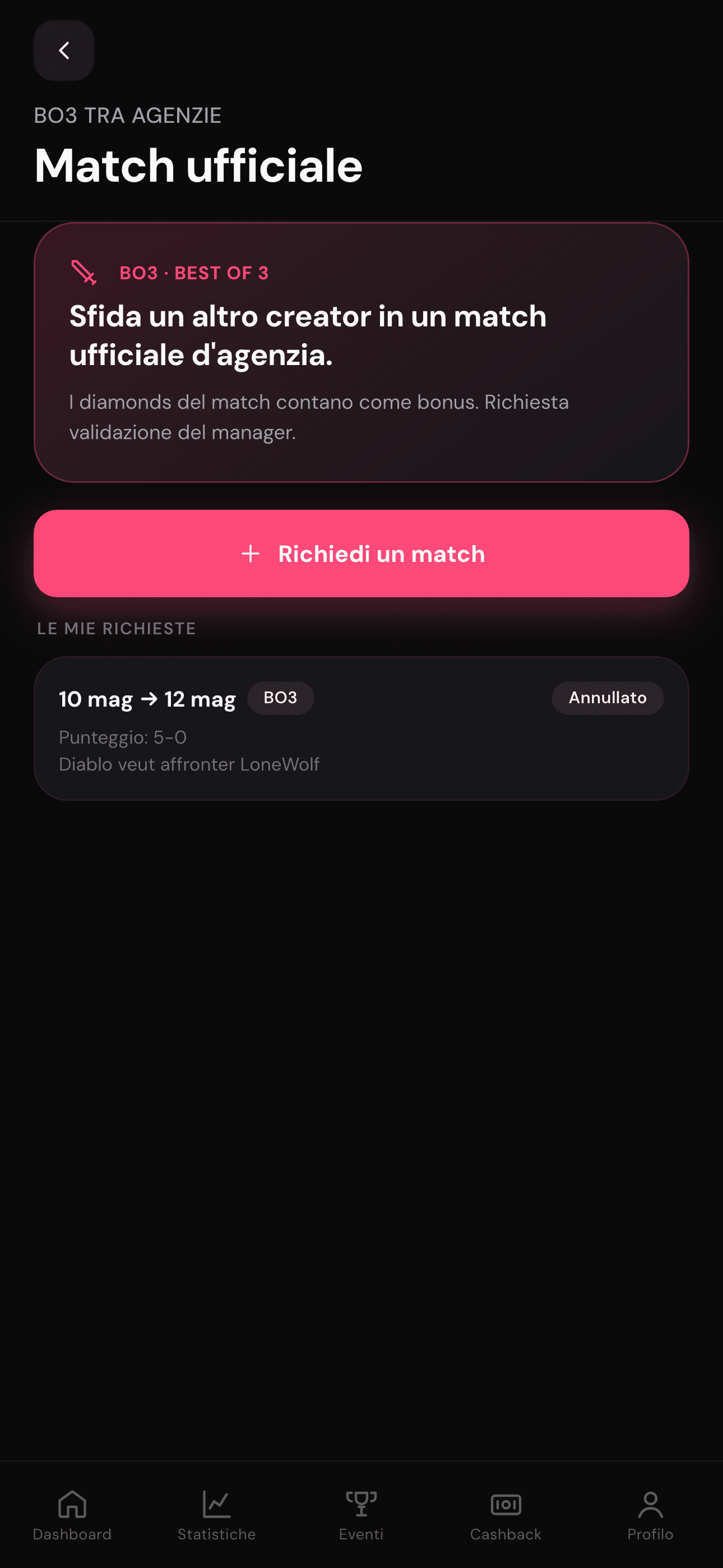 Match BO3 inter-agenzia