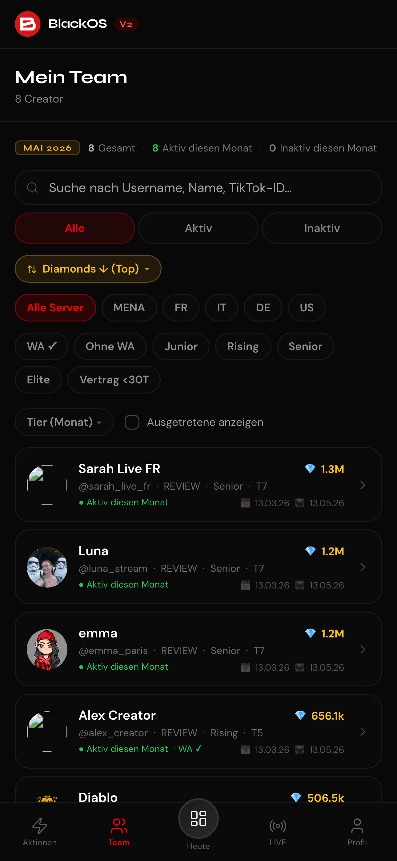 Mein Team — 8 Creator