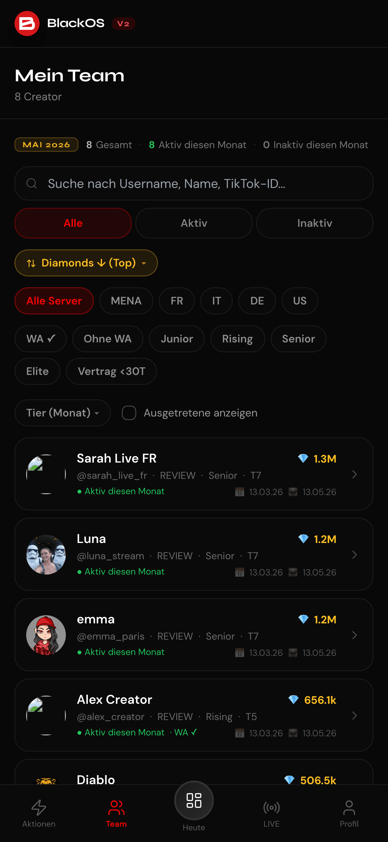 Mein Team — 8 Creator