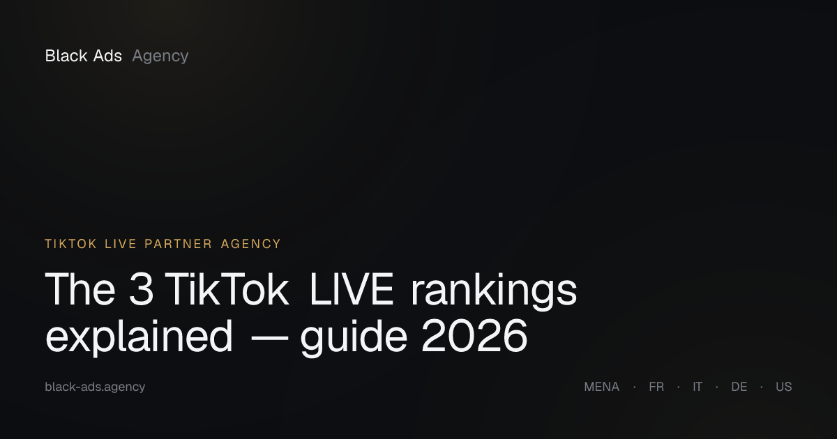 The 3 TikTok LIVE rankings explained — guide 2026 — Black Ads Agency